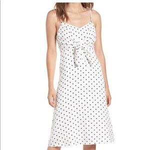 J.O.A. Front Knot Polka Dot Sleeveless Dress Large​